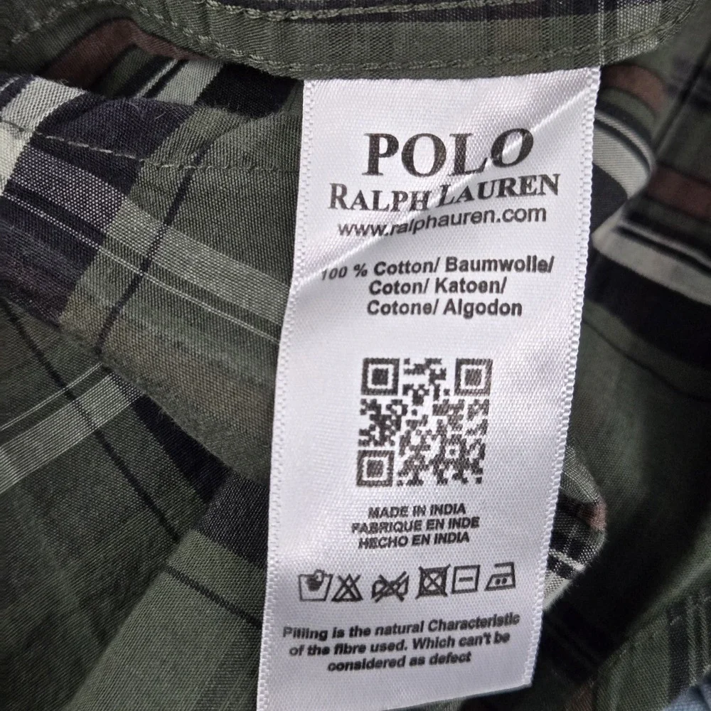 Polo Ralph Lauren Men Button Up Shirt XL Green Embroidered Classic Oxford